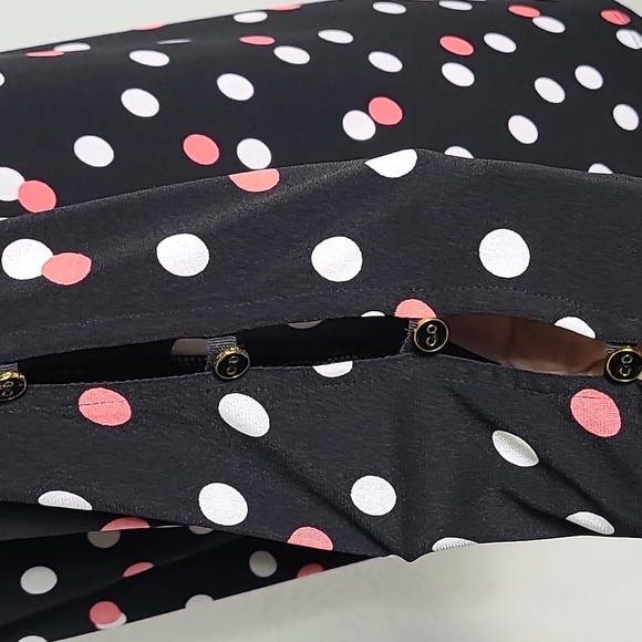 Investments Black, White & Pink Polka-dot Pullover Top,  Size Medium - Picture 4 of 8